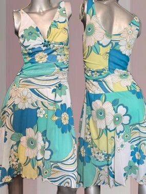 My Michelle Vintage Y2K patterned floral fairy core asymmetrical dress